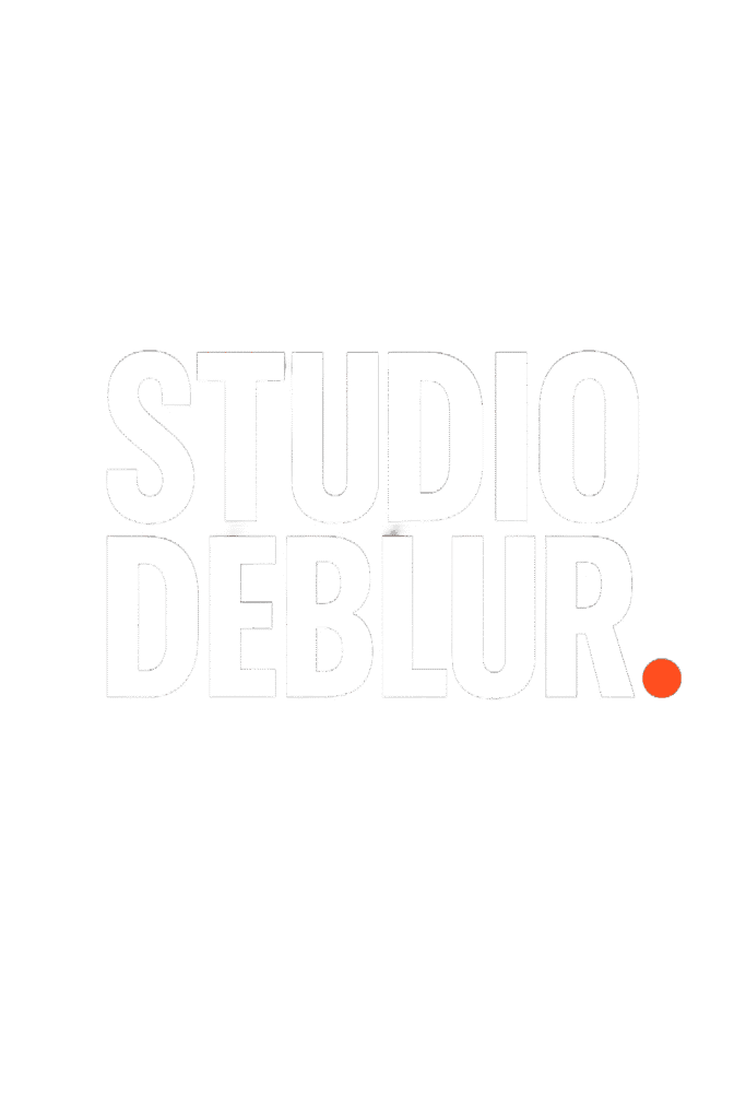 studio deblur white logo video production mumbai